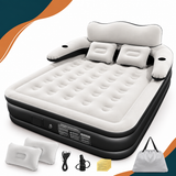 Colchão Inflável Queen com Encosto — Inflar/Desinflar Automático em 3 Minutos