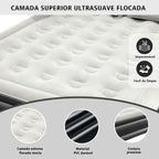 Colchão Inflável Queen com Encosto — Inflar/Desinflar Automático em 3 Minutos